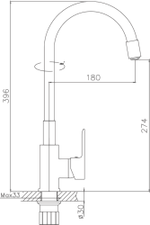 Смеситель для кухни, силиконовый излив, латунь, белый/хром HB70113-8