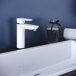 Aringa Рейн смеситель для умывальника увеличенный, белый