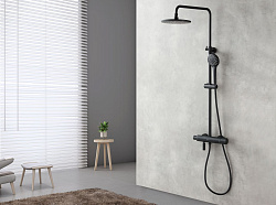 Душевая термостатическая система с верхним душем Ø22,6 см и 3-х режимной лейкой Ø110 мм и поворотным