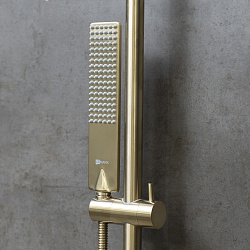 URSUS Душевая система с верхним душем 30х20 см, регулируемая высота 1~1,7м, латунь/браш свет золото