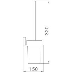 Ёршик туалетный настенный, хром HB8810