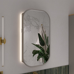 Шкаф зеркальный с подсветкой Desert 450х800 универсальный, амарок 