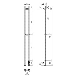 Полотенцесушитель электрический Point Гермес PN13812B П3 80x1200 диммер справа, черный