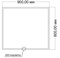 Зеркало LED VLM-3VN1007-2 1000х700 c сенсорным выключателем и диммером, антизапотевание, , шт