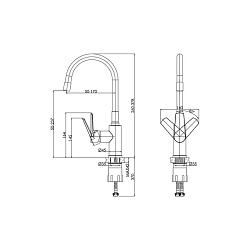 Смеситель для кухни MODUO однорычажный белый с гибким изливом белый