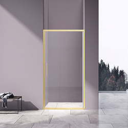 Душевая дверь Slim 8mm VDP-4SL900CLG, брашированное золото, стекло прозрачное, , шт