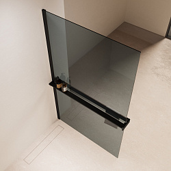 Душевая перегородка Walk-In VSW-1HR900MRB, 900*2000, черный, стекло зеркальное, , шт