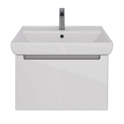 Тумба Lemark BUNO MINI 70 см под 1 раковину, подвесная, 1 ящик, цвет планки: Серый, цвет корпуса, фа