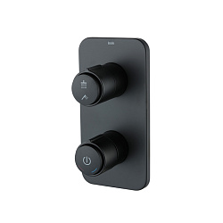 Встраиваемый смеситель с двумя выходами с управлением Push Control, черный матовый, Slide, IDDIS, SL