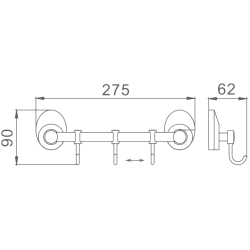 Крючок тройной, хром HB1615-3