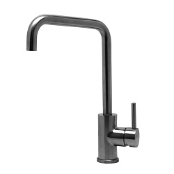 Смеситель для кухни с поворотным изливом, высота излива 26 см, длина 22 см, нерж. сталь