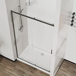 Душевая дверь City VDS-5CT130CLGM, 1300, вороненая сталь, стекло прозрачное, , шт