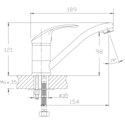 Смеситель для кухни, латунь, хром HB4536
