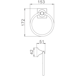 Держатель для полотенец, кольцо, хром HB8504