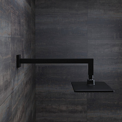 Кронштейн для верхнего душа в стену, квадратный, черный матовый, Optima Home, IDDIS, OPH41BSi61