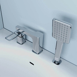 Смеситель на борт ванны на 3 отверстия с керамическим дивертором, Slide, IDDIS, SLISB30i07