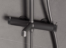 Душевая стойка Rim VSFS-2RM1GM с изливом, вороненая сталь, , шт