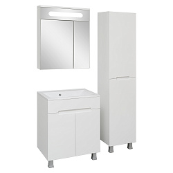 Тумба /2 двери/напольная/белый/раковина Прима (65см) Olivia/AQUA DE MARCO