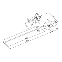 Смеситель для ванны с длинным изливом, Tring, Milardo, TRISBL2M10
