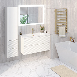 Шкаф-пенал/подвесной /белый/ (35см) Parma /AQUA DE MARCO