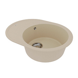 LACHA 620 Мойка кухонная из кварцгранита цвет: бежевый комплектация: крепеж, сливная арматура с пере