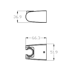 Аксессуары Крепление настенное поворотное для лейки, пластик/чёрный, пакет