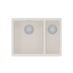 SINARA 550.2-U Мойка кухонная из кварцгранита цвет: жасмин  комплектация: крепеж, сливная арматура с