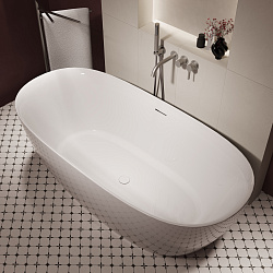 Ванна акриловая Vincea VBT-708-1700, 1700*800*585, цвет белый, щелевой перелив, слив белый, , шт