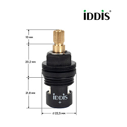 Кран-букса для смесителя, керамика, пластик, 90°, 20 зубцов, G1/2", h=53 мм, ID, 998PP531SM