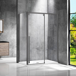 Душевой уголок Lugano VSR-1L1013CLGM-1 1300*1000, вороненая сталь, стекло прозрачное, , шт