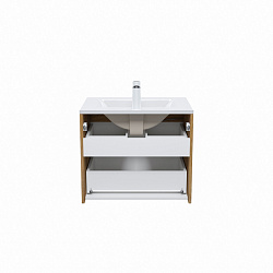 Тумба с умывальником, подвесная, 60 см, белая/золотистый дуб, Cloud, IDDIS, CLO60Y0i95K