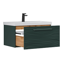 Тумба подвесная Gleam 80.1Y, зеленый камень/дуб вотан (78857(80))