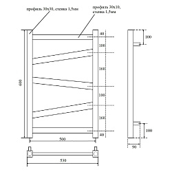 Полотенцесушитель электрический Point Феникс PN15156E П5 500x600 левый/правый, хром