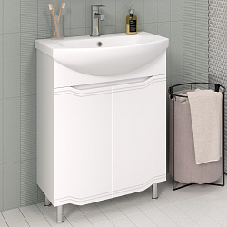 Тумба /2 двери/белый/раковина Элеганс(60см) Viktoria/AQUA DE MARCO