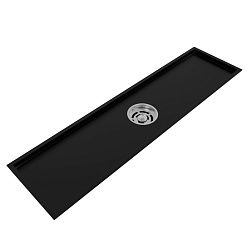 Corpa Nera Grossi/Гросси душевой трап 10х40 с сухим затвором, вертикальный выпуск, черный