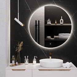 Зеркало/LED-подсветка/круглое (90см)/сенсор.выключатель Milan/AQUA DE MARCO