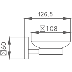Мыльница стеклянная, хром HB9002