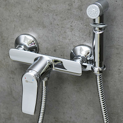 ORTUS Смеситель настенный с гигиеническим душем, латунь/хром, LM11318C