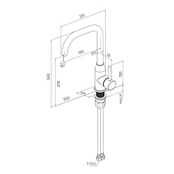 Смеситель для кухни, глянцевый хром, Meal, Milardo, M01SBL0M05