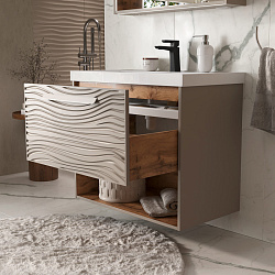 Тумба подвесная Gleam 80.1Y с нишей амарок/дуб вотан (78857(80))