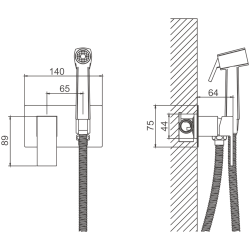 Смеситель с гигиенической лейкой Золотой B55808-5