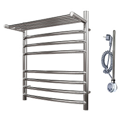 Полотенцесушитель электрический Point Альфа PN05156SPE П7 500x600 с полкой левый/правый, хром