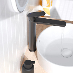 Смеситель для накладной раковины Pragma Olako, матовый черный, OLK3.BFWT.018