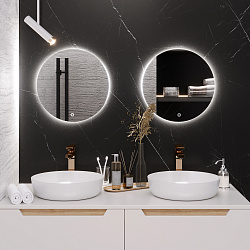Зеркало/LED-подсветка/круглое (40см)/сенсор.выключатель Milan/AQUA DE MARCO