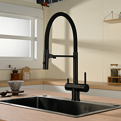 Смеситель для кухни Vincea VKF-120MB, черный, , шт