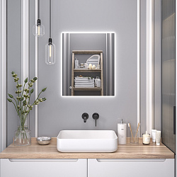 Зеркало/LED-подсветка (50см*60см) сенсор.выключатель Sirius/AQUA DE MARCO