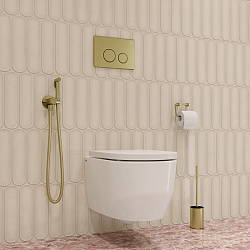 Встраиваемый смеситель с гигиеническим душем, матовое золото, IDDIS, 005MGR0i08