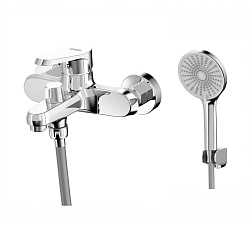 Cмеситель для ванны с коротким монолитным изливом, хром