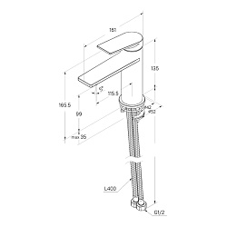 Смеситель для умывальника, глянцевый хром, Azure, Milrado, AZUSB00M01