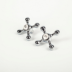 Маховик для смесителя, 8x24, крест, хром, комплект, 2 шт, ID, IDDIS, 991KR241SM